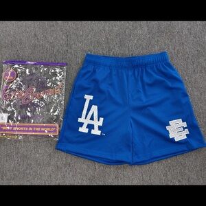 Eric Emanuel Royal Blue LA Mesh Athletic Shorts with White Logos